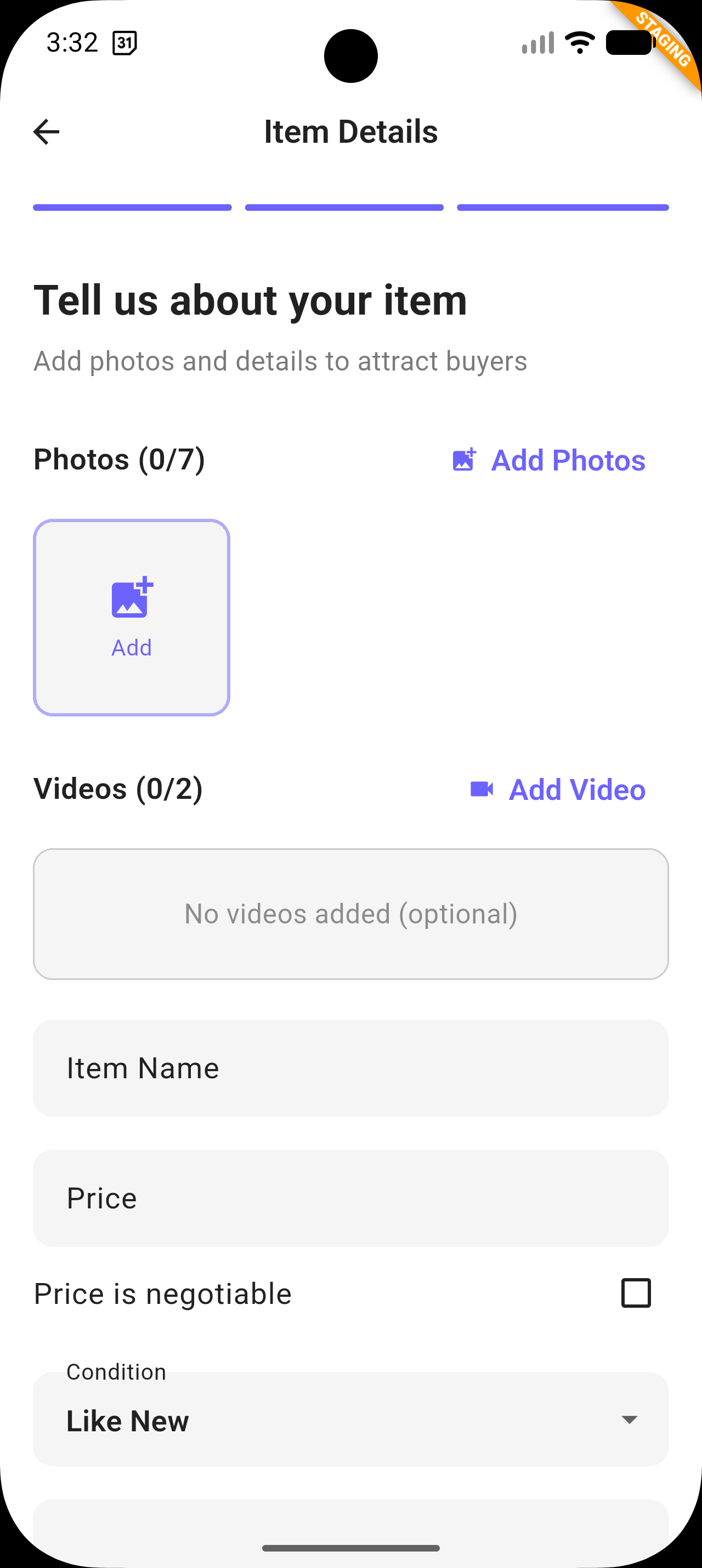Item Details Mobile Screen App Mockup
