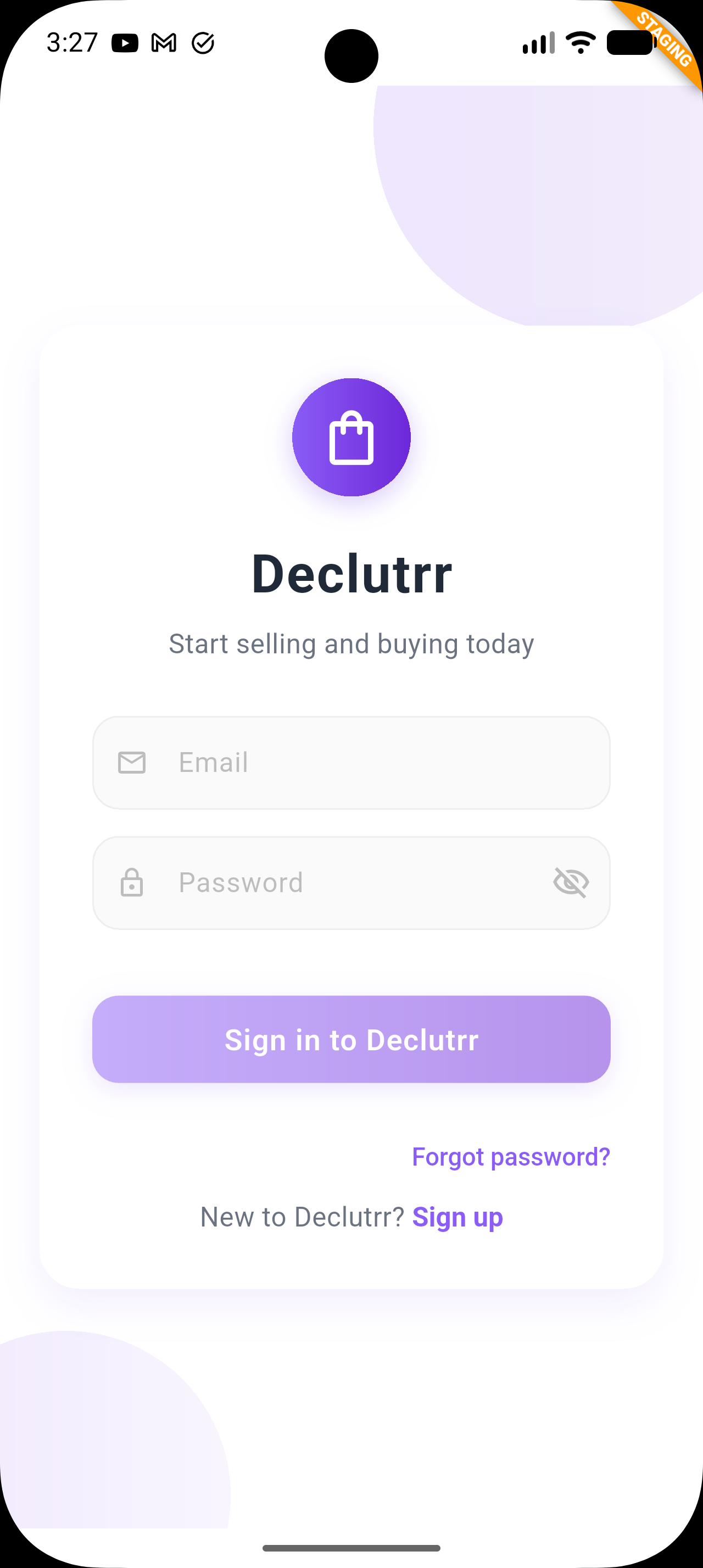 Login Mobile Screen App Mockup